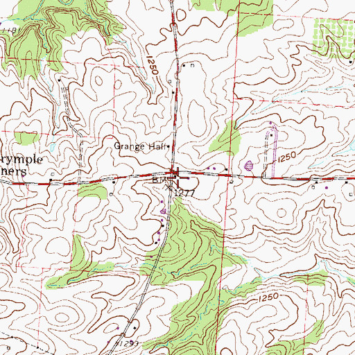 Topographic Map of Polk School (historical), OH
