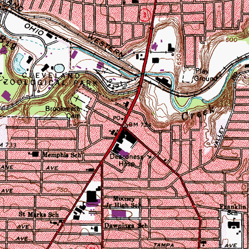 Topographic Map of South Brooklyn, OH