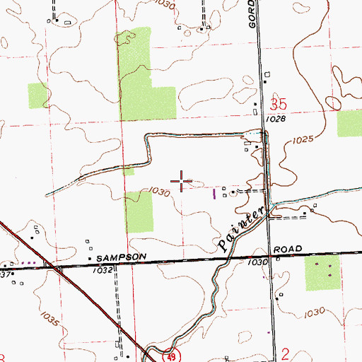 Topographic Map of Baker Landing Field (historical), OH