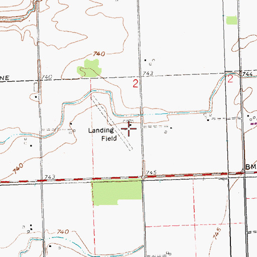 Topographic Map of Huffman Farm Airport, OH