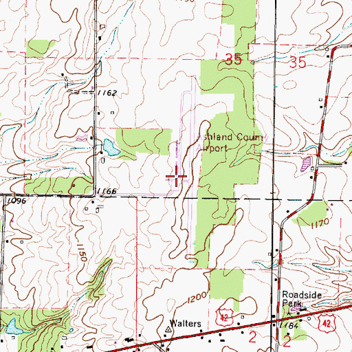 Topographic Map of Ashland County Airport, OH