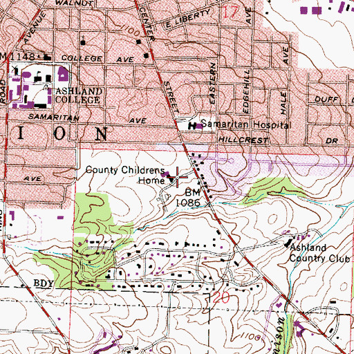 Topographic Map of Samaritan Hospital Heliport, OH