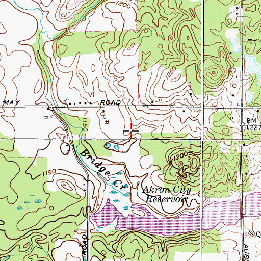 Topographic Map of Derecsky Airport, OH