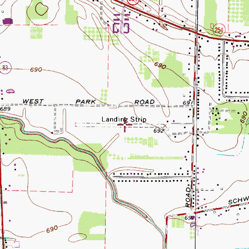 Topographic Map of Keller Airport (historical), OH