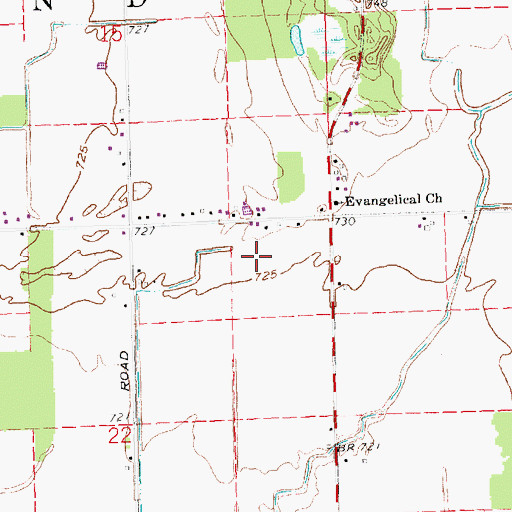Topographic Map of Blevins Airport, OH