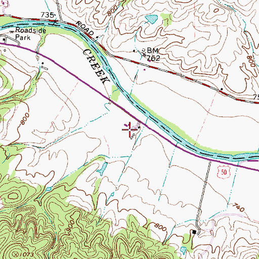 Topographic Map of Haas Airport, OH