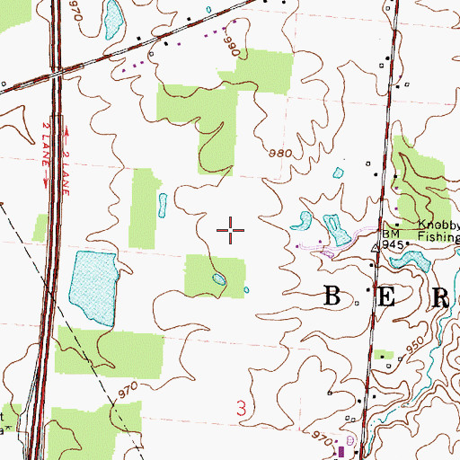 Topographic Map of Pine Lake Airport (historical), OH