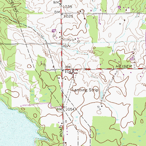Topographic Map of Circle C Airport, OH