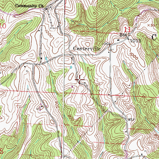Topographic Map of Center LBJ Airport (historical), OH