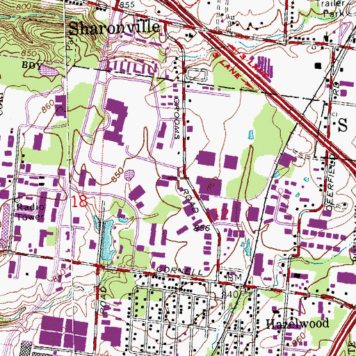 Topographic Map of Armrel-Byrnes Heliport, OH