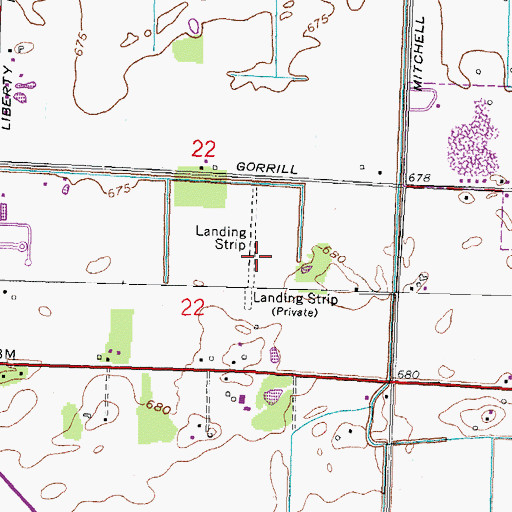 Topographic Map of Avery Air Service Airport (historical), OH