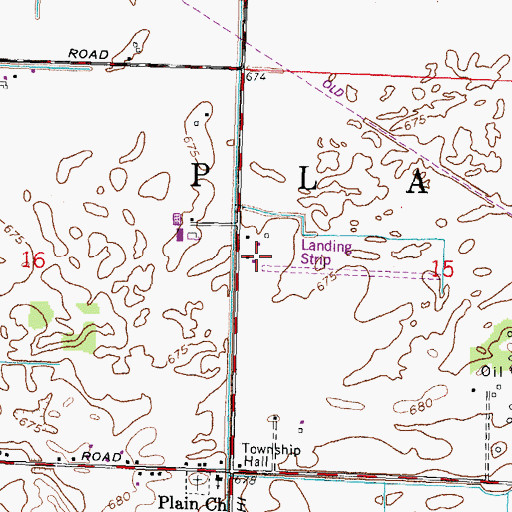 Topographic Map of Conklin Airport, OH