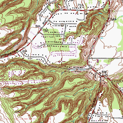 Topographic Map of Strattons Heliport, OH