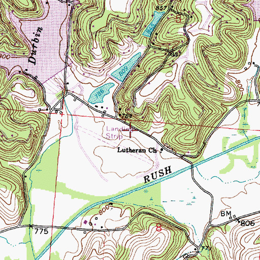 Topographic Map of Hide-A-Way Hills Resort Airport, OH