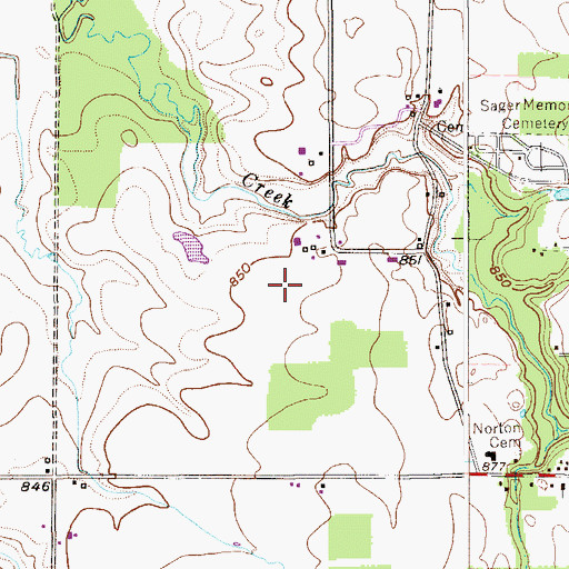 Topographic Map of Bristol Airstrip, OH