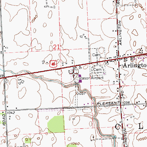 Topographic Map of Brookville Air-Park, OH
