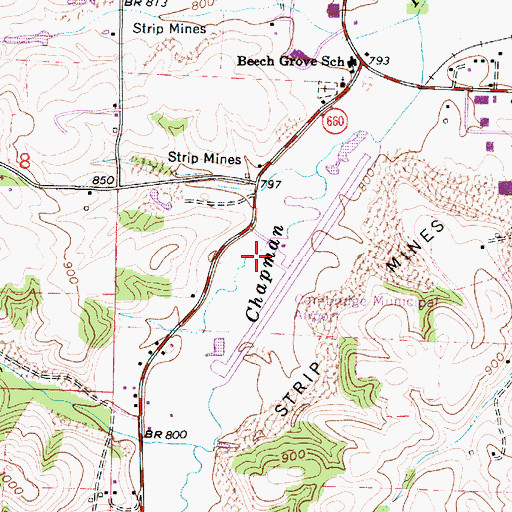 Topographic Map of Cambridge Municipal Airport, OH