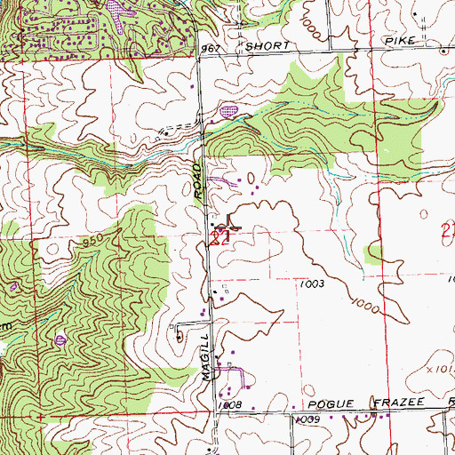 Topographic Map of Joe Cimprich Airport, OH
