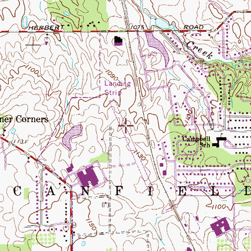 Topographic Map of Mahoning County Joint Vocational School Airport, OH