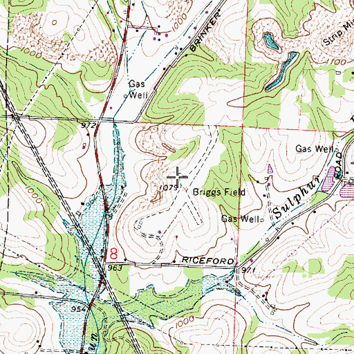 Topographic Map of Briggs Airport (historical), OH