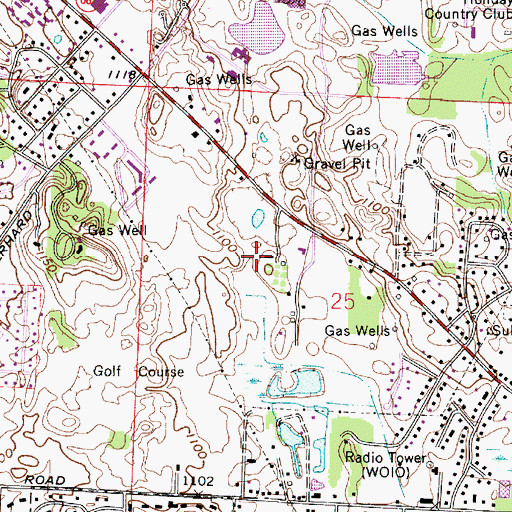 Topographic Map of Lockeridge Airport, OH