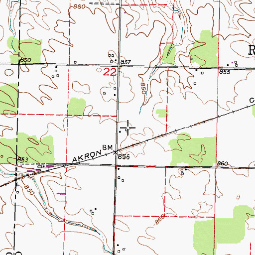 Topographic Map of Tong Farm Airport, OH