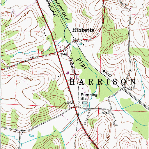 Topographic Map of Hibbetts Airport, OH