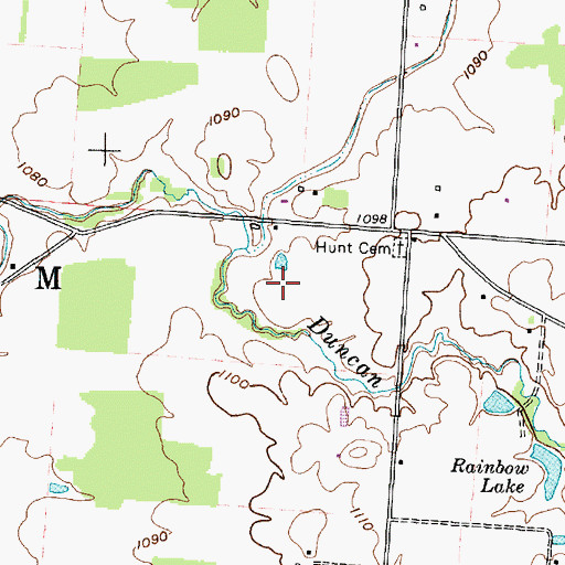 Topographic Map of August Acres Airport, OH