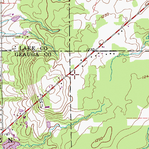 Topographic Map of Curtis Airport, OH