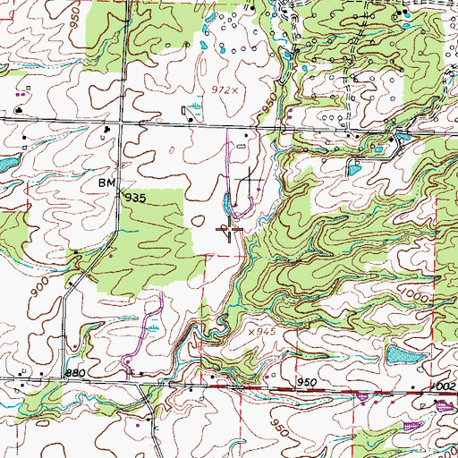 Topographic Map of Soaring Horse Airport, OH