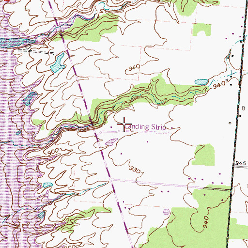 Topographic Map of Grover Airport, OH