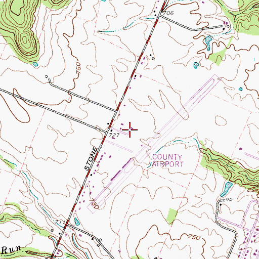 Topographic Map of Ross County Airport, OH