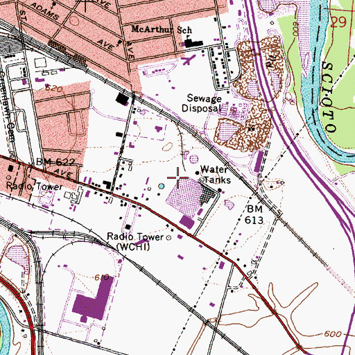 Topographic Map of District 9 Heliport, OH