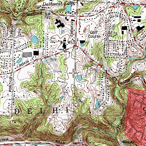 Topographic Map of Holt Airport (historical), OH