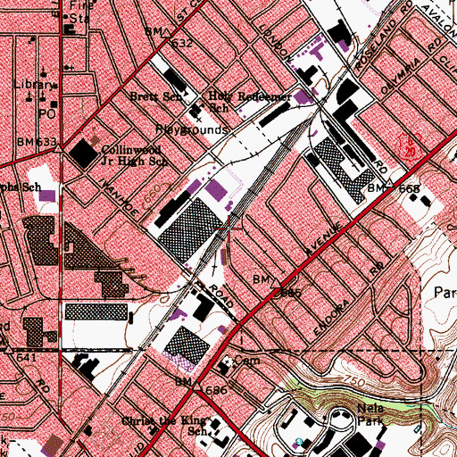 Topographic Map of Cleveland Police Department 6th District Heliport, OH