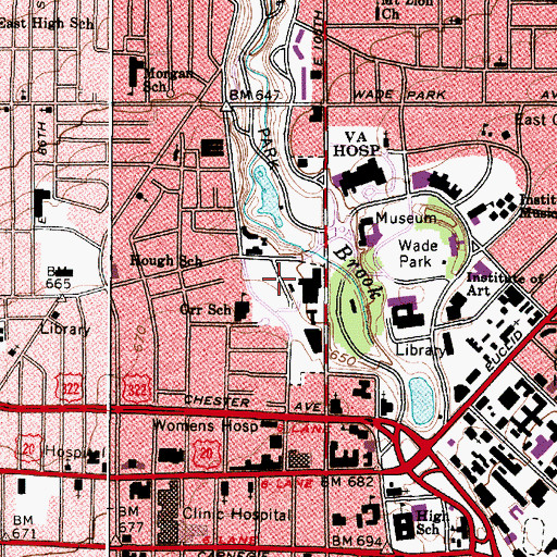 Topographic Map of Mount Sinai Medical Center Heliport, OH