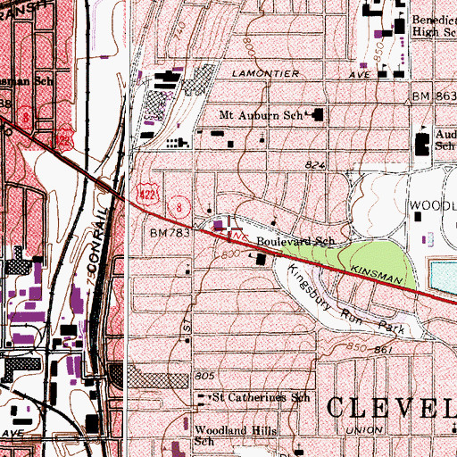 Topographic Map of 4th District Police Station Heliport, OH