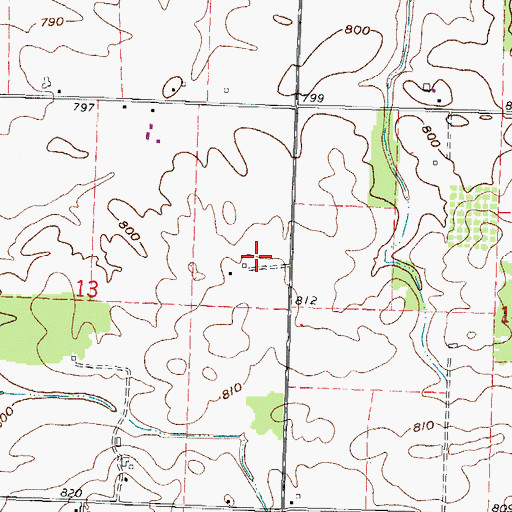 Topographic Map of Bandit Field Airdrome, OH