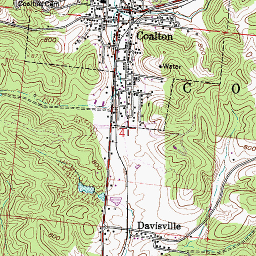 Topographic Map of Baisden Airport, OH