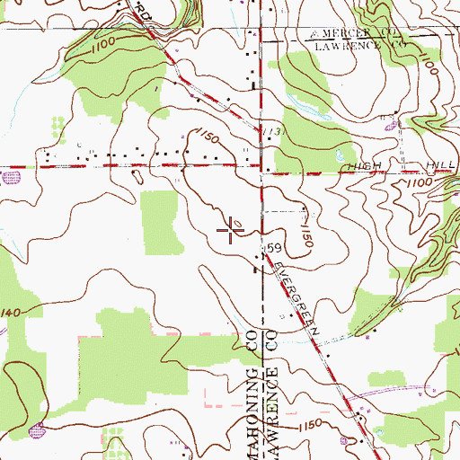 Topographic Map of J and B Sky Ranch Airport, OH