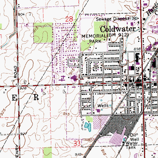 Topographic Map of Community Hospital Heliport, OH
