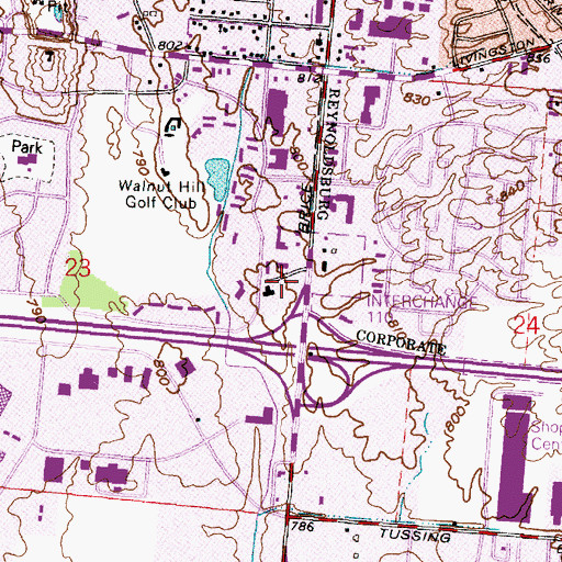 Topographic Map of National Heliport, OH