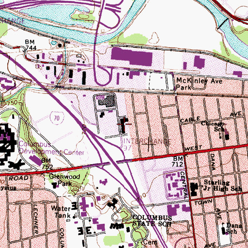 Topographic Map of Department of Transportation Heliport, OH