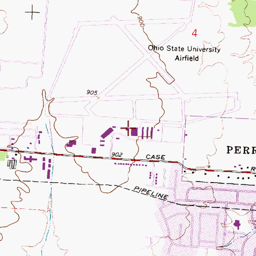 Topographic Map of Ohio State University Airport, OH