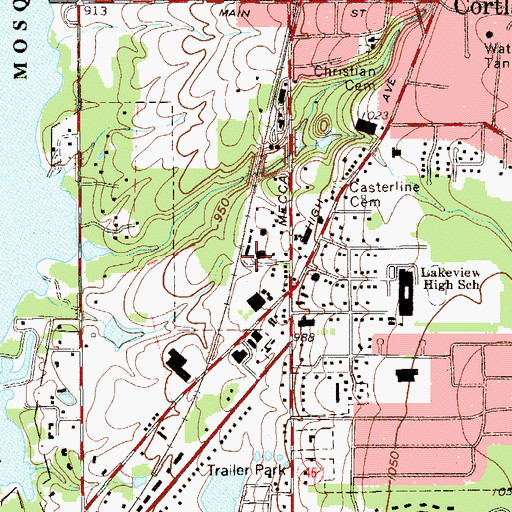 Topographic Map of Cortland Heliport, OH