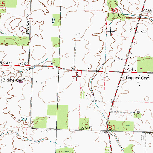 Topographic Map of Cole Airfield, OH