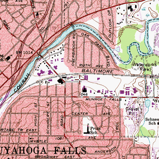 Topographic Map of ODOT District 4 Summit Co Heliport, OH