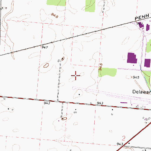 Topographic Map of Delaware Municipal Airport - Jim Moore Field, OH