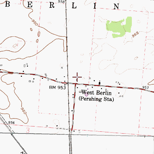 Topographic Map of Berlin Station Landing Strip, OH