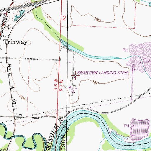 Topographic Map of Riverview Airport, OH